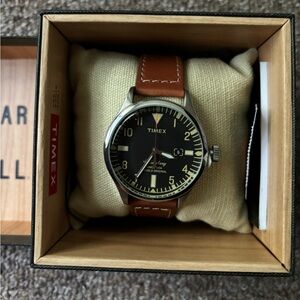 Timex Stainless Steel Analog Watch w/Black Face TW2P84000